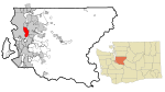 King County Washington Incorporated and Unincorporated areas Mercer Island Highlighted